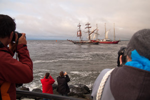 Hanse Sail Rostock Warnemünde Fotografen fotografieren Fotos von Segelschiffen an der Mole